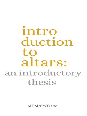 cover image of An Introductory Thesis